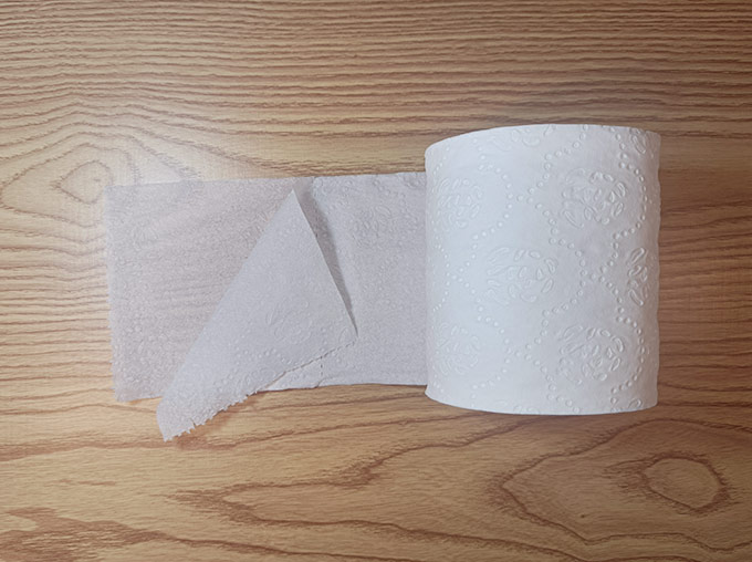 front view of 2 ply toilet paper