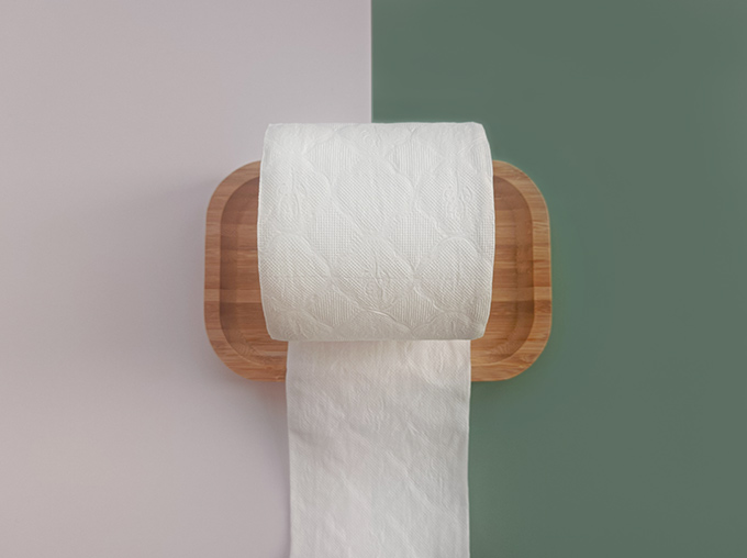 front view of toilet paper