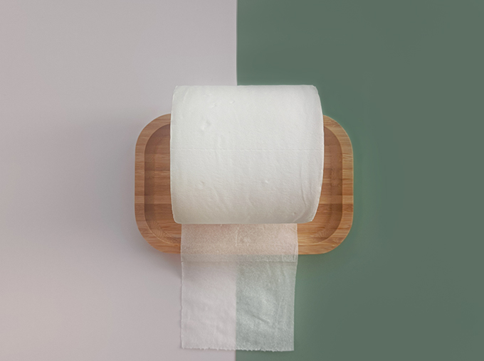 front view of 1 ply toilet paper