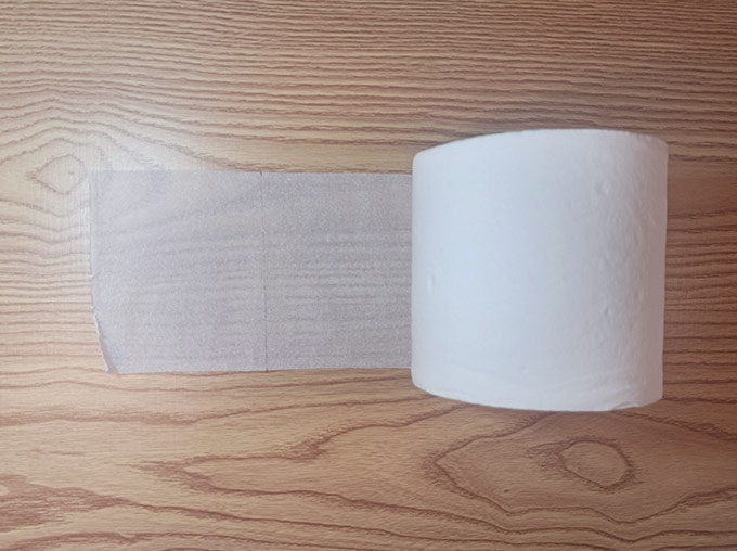front view of 1 ply toilet paper