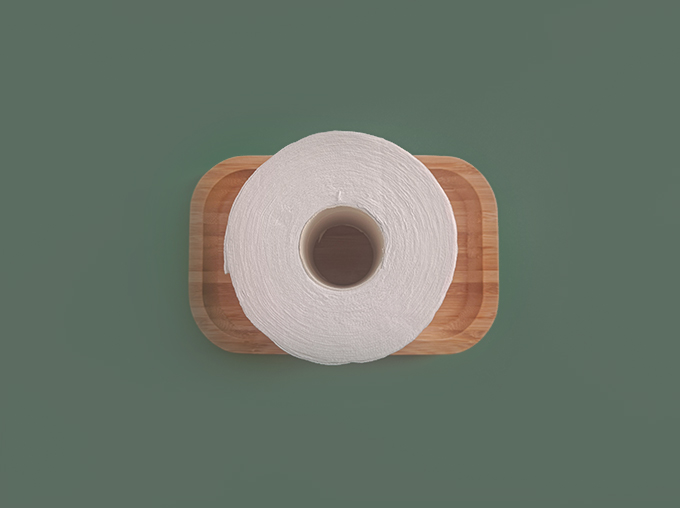 top view of toilet paper