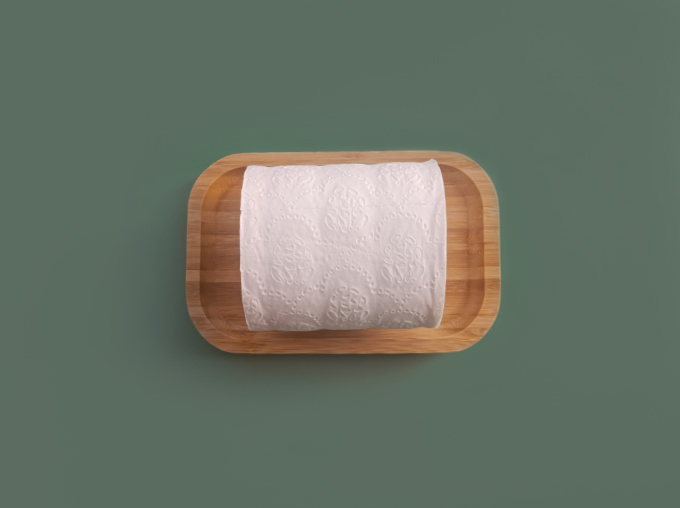 front view of toilet paper