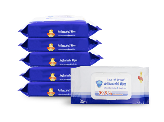 6 packs of 50 count antibacterial wet wipes