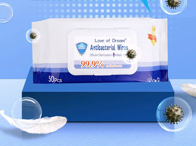 50 count antibacterial wet wipes