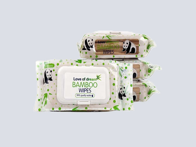 4 packs of bamboo biodegradable wet wipes