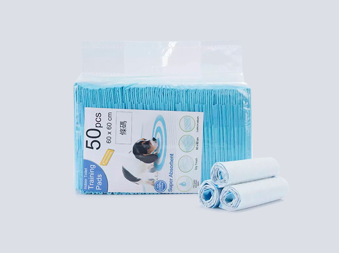 a pack of blue large puppy pads