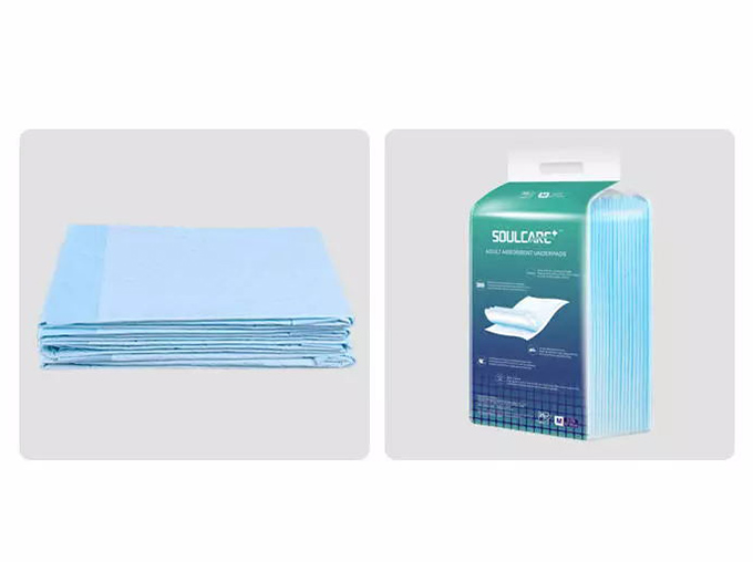 blue disposable bed pads